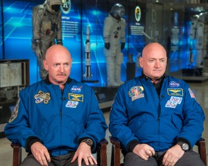 Photo from http://www.nasa.gov/content/scott-kelly-and-mark-kelly-at-the-johnson-space-center2