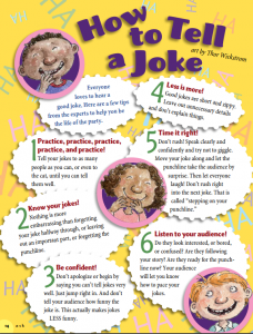 How to Tell a Joke - The Humor of Children has Groan in Significance