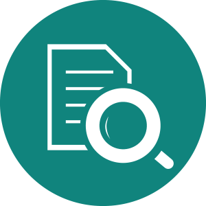 Magnifying Glass on Paper Icon