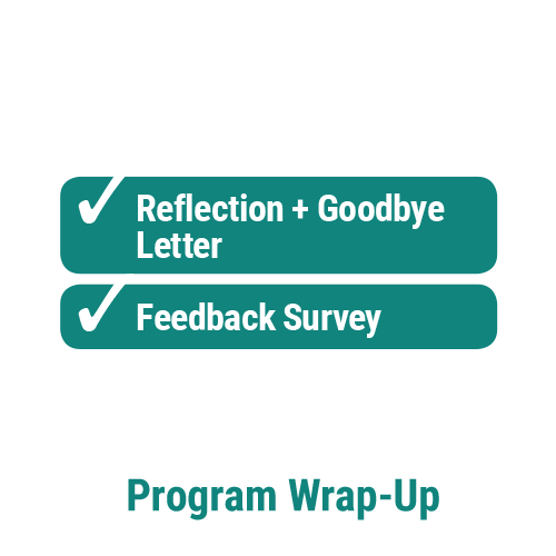 CricketTogether program wrap-up, reflection and goodbye letter, feedback survey